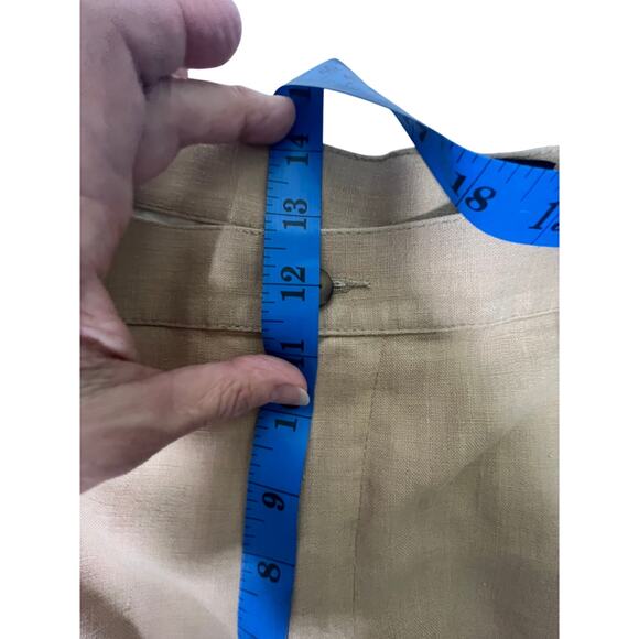 Jos A Bank Men's‎ 36 Classic Fit Tan Pleated 100% Linen Shorts Summer - Picture 8 of 10